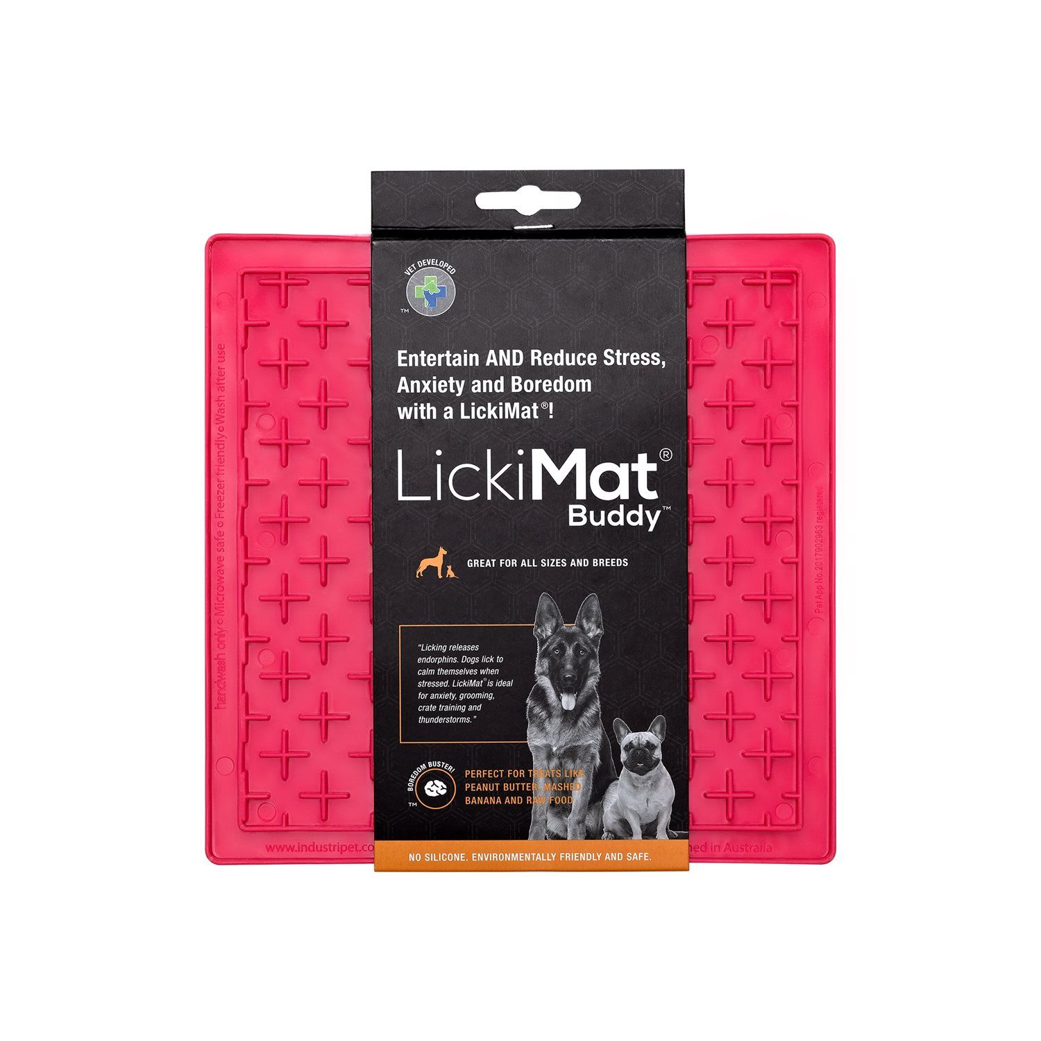 LICKIMAT - Classic Buddy licking mat, Color: Rose, Size: 20x20cm
