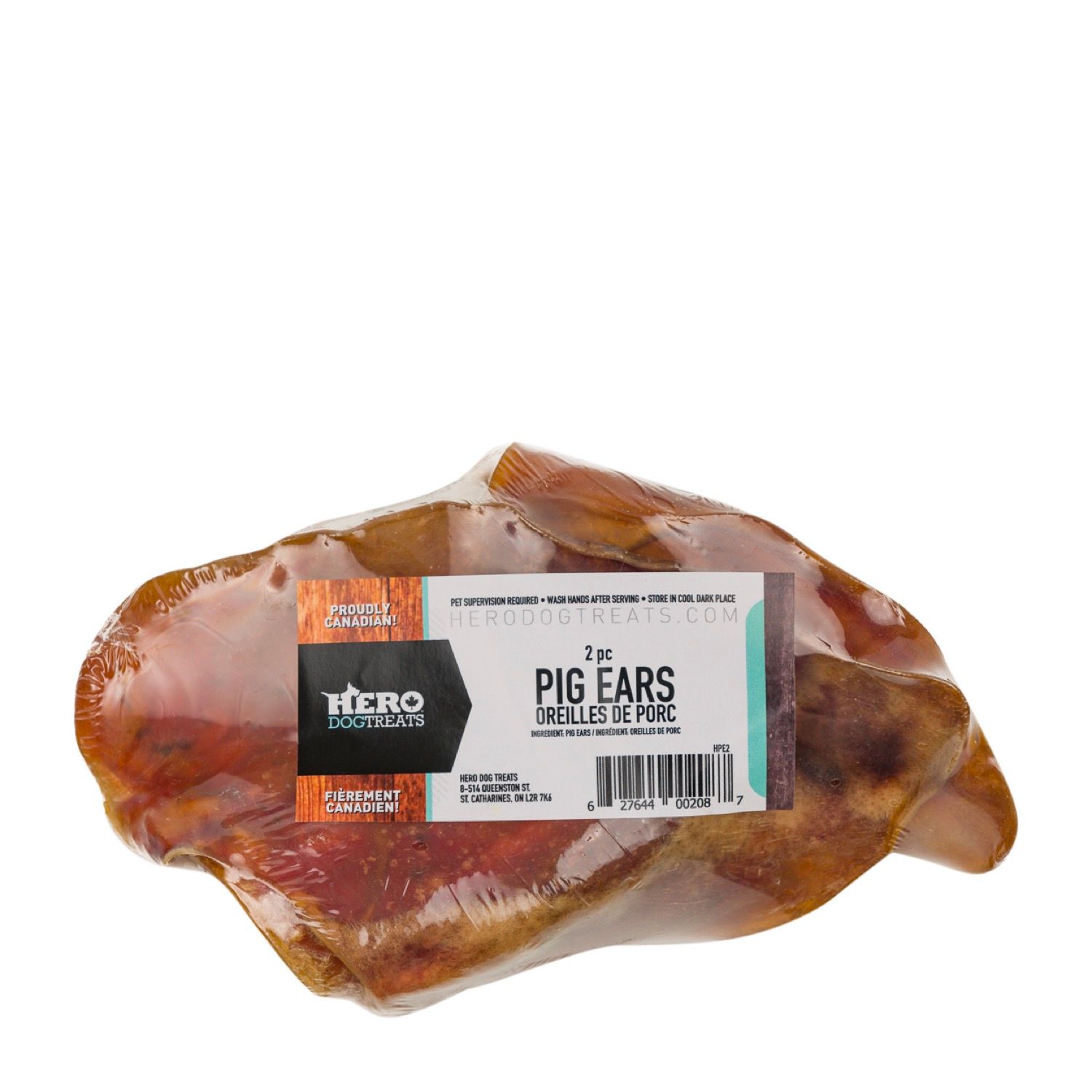 HERO DOG TREATS - Pork ears, Format: Paquet de 2