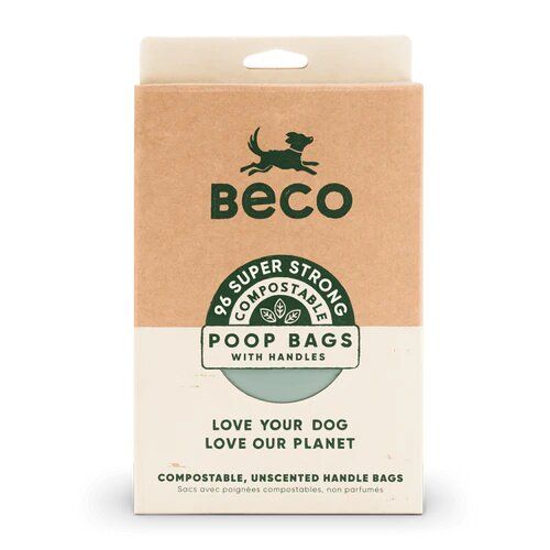 BECO - Biodegradable poop bags with handles, Format: 33x18cm (96x)