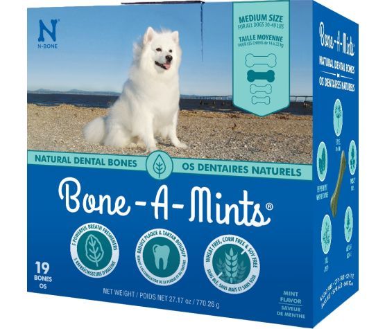 N-BONE - Bone-A-Mints Natural Dental Bones (Box), Format: Moyen (19x)
