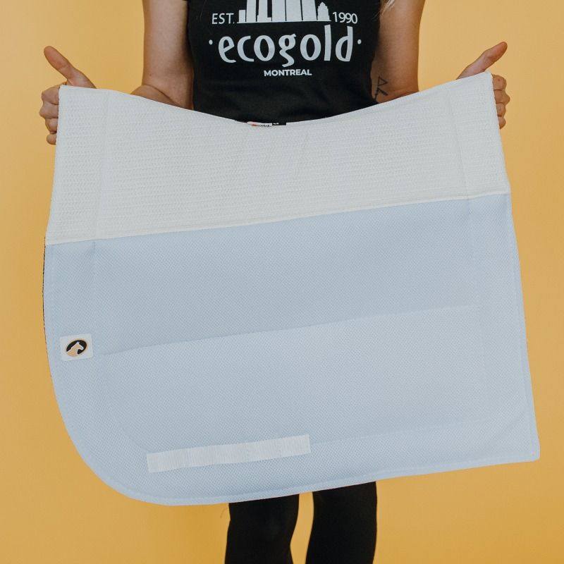 ECOGOLD - White Secure Dressage Saddle Pad, Size: Standard