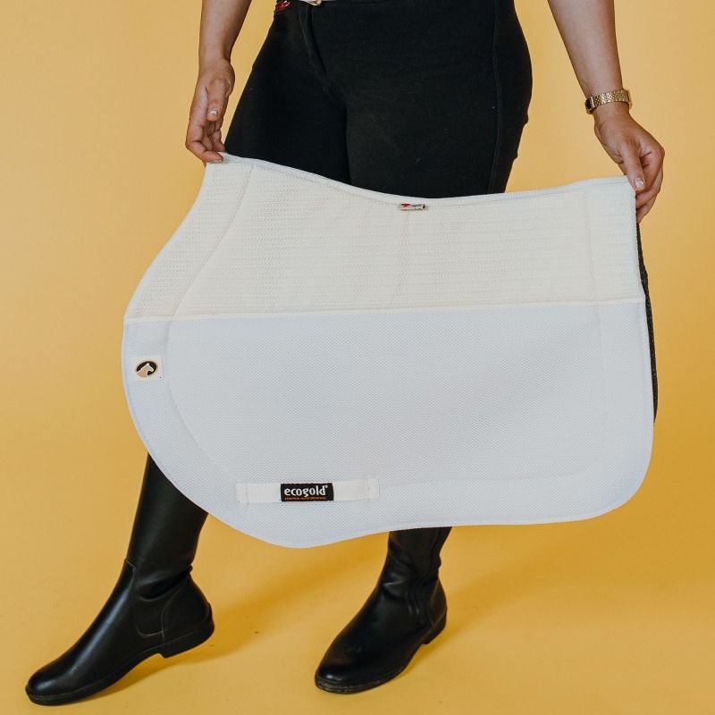 ECOGOLD - White Secure Jumper Saddle Pad, Size: Standard