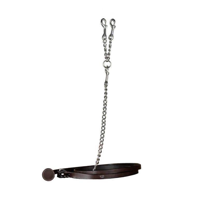 DY&#39;ON - Leather Lead with Chain, Color: Brun, Size: 200cm