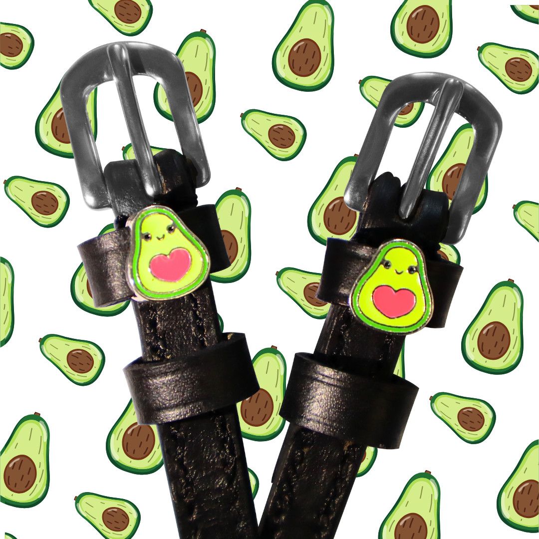 MANEJANE - Spur straps with Foodie charm, Type: Avocat