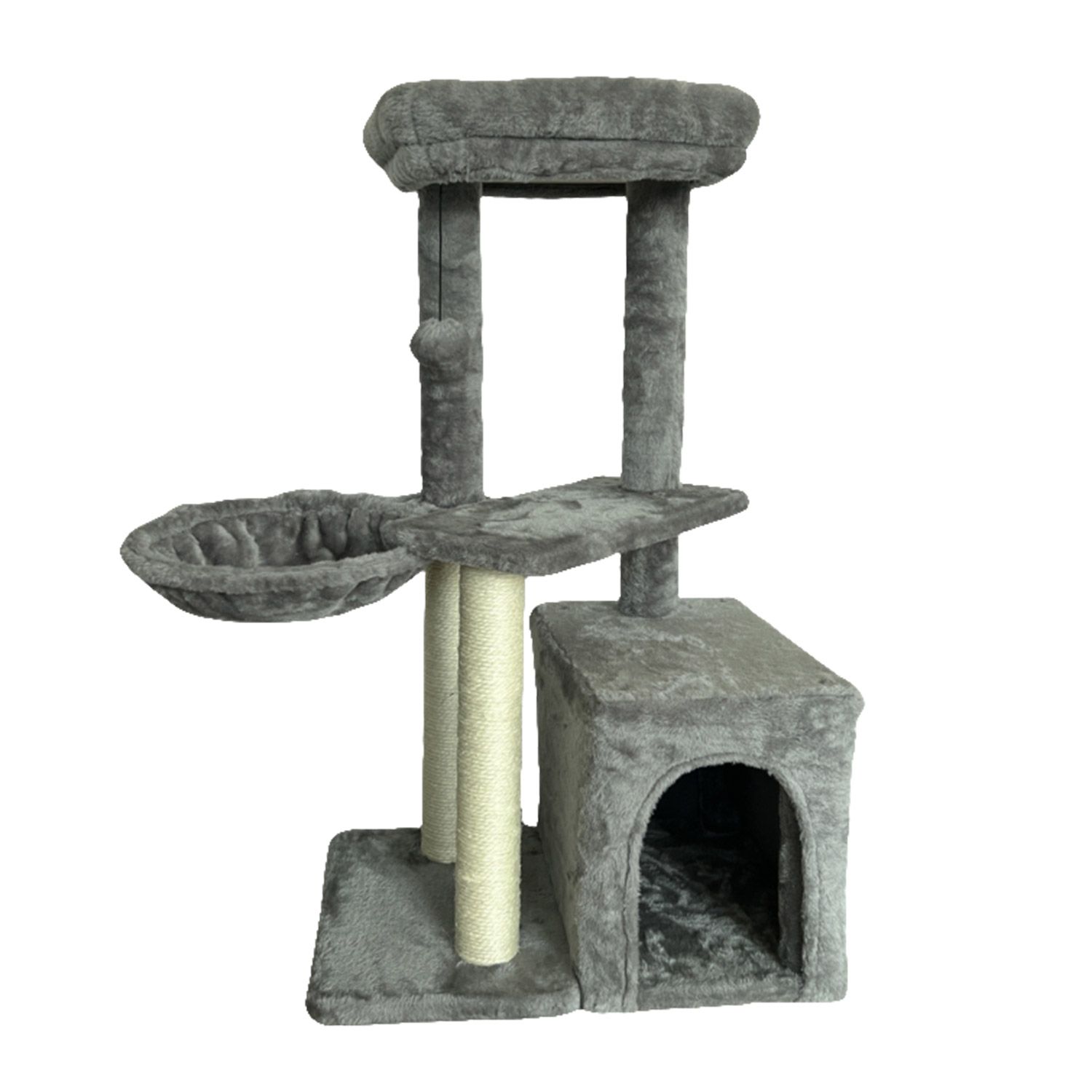ANIMAL TREASURE - Lounge Dutchess Cat Tree 35&#39;&#39;, Colour: Grey &amp; Cream, Size: 35&#39;&#39;
