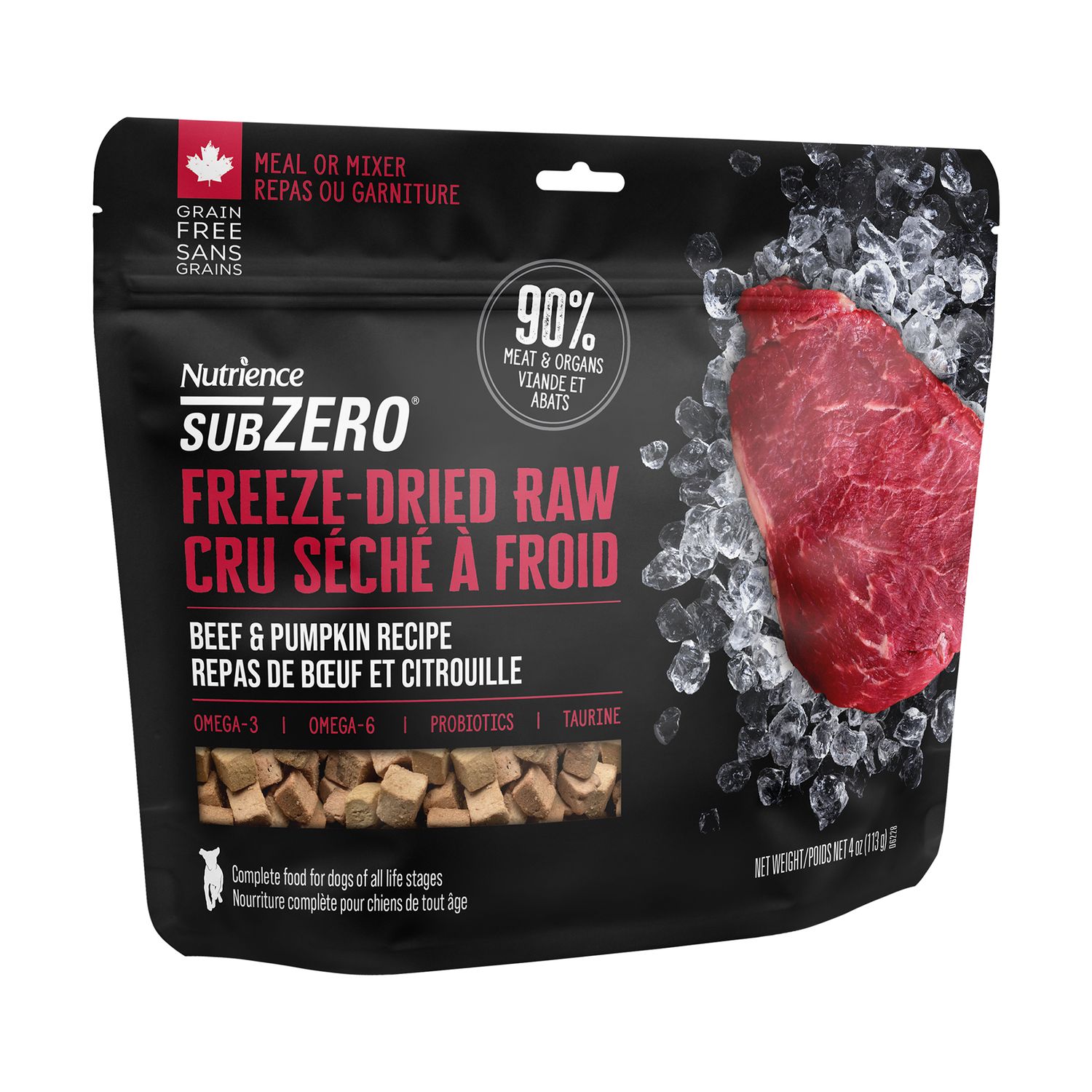 NUTRIENCE - SubZero Beef &amp; Pumpkin Freeze-Dried Raw Dog Food, Format: 113g