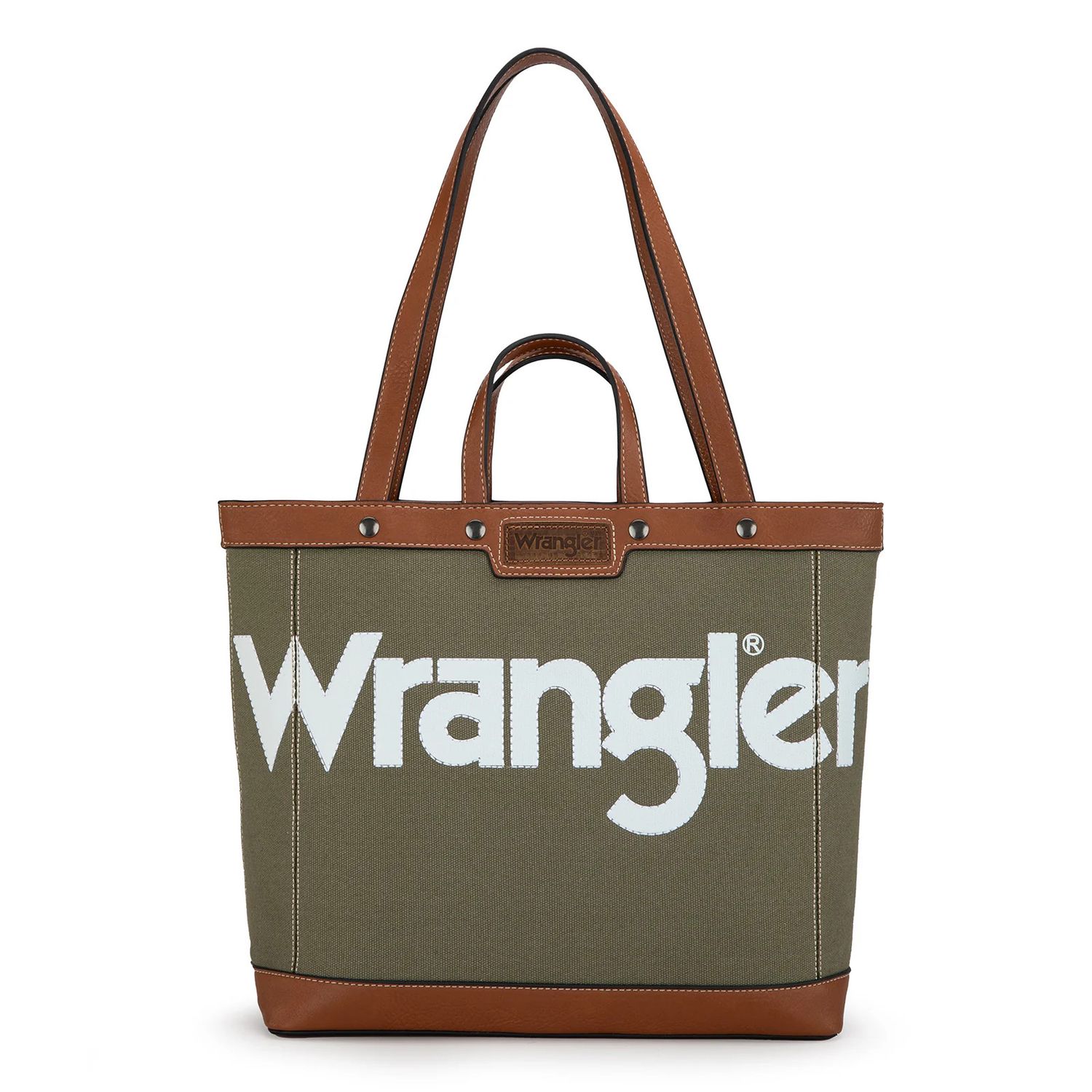 WRANGLER - Canvas Top Handle Tote / Shoulder Bag Army, Format: 16&quot; x 5&quot; x 12&quot;