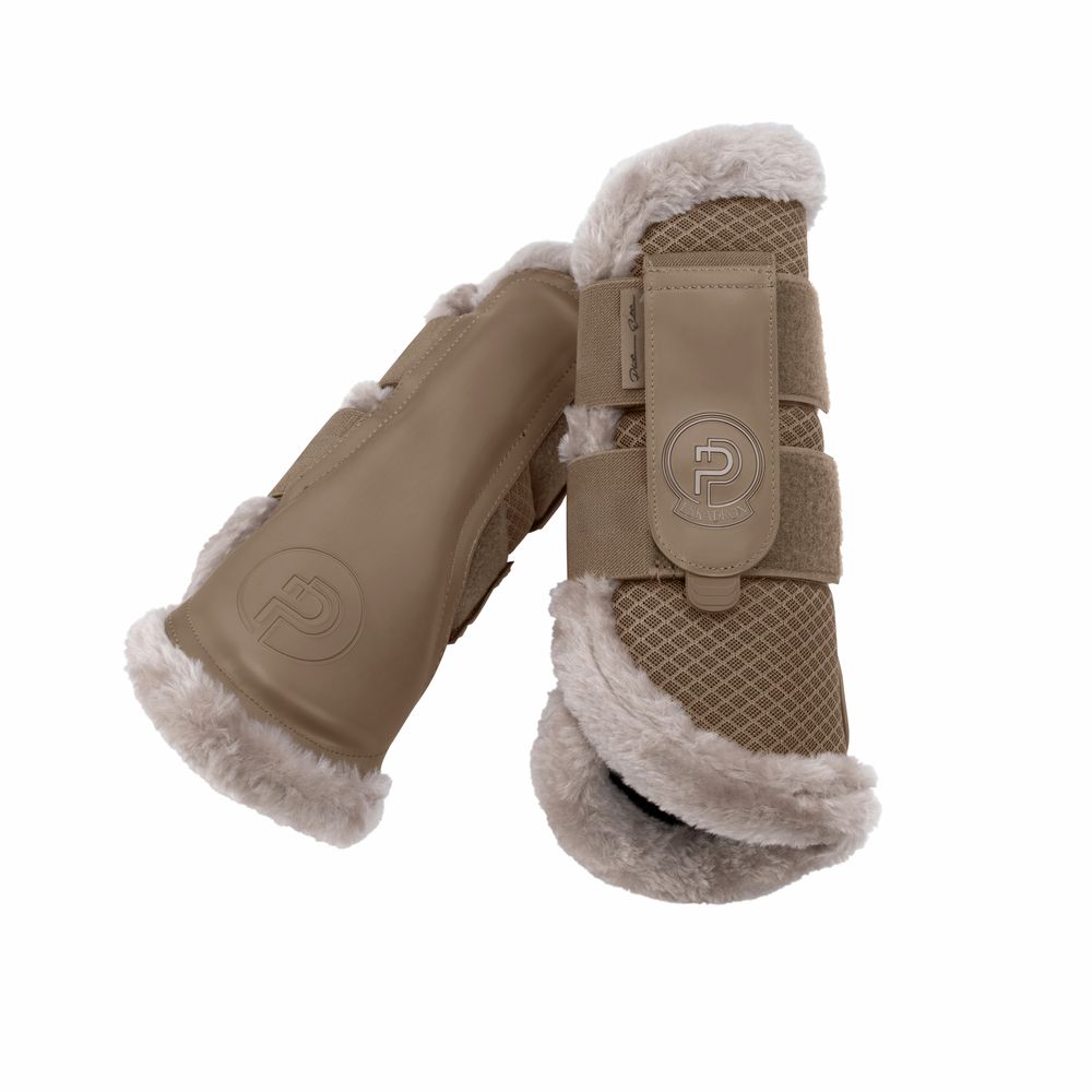 ESKADRON - Tendon Boots Mesh Faux Fur Platinum Smoke Taupe, Size: Medium