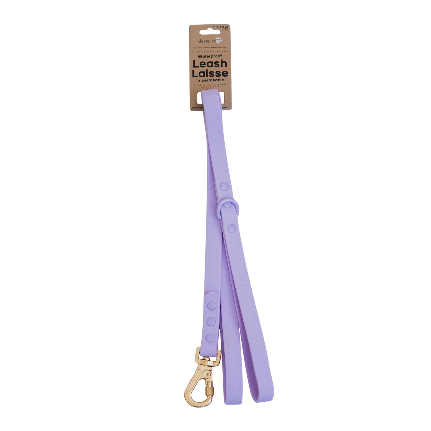 DEXYPAWS - Lilac Waterproof Dog Leash, Size: 5pieds