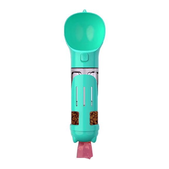 GOO-EEZ - 4-in-1 Water Bottle, Treats, Scooper &amp; Bag, Colour: Turquoise
