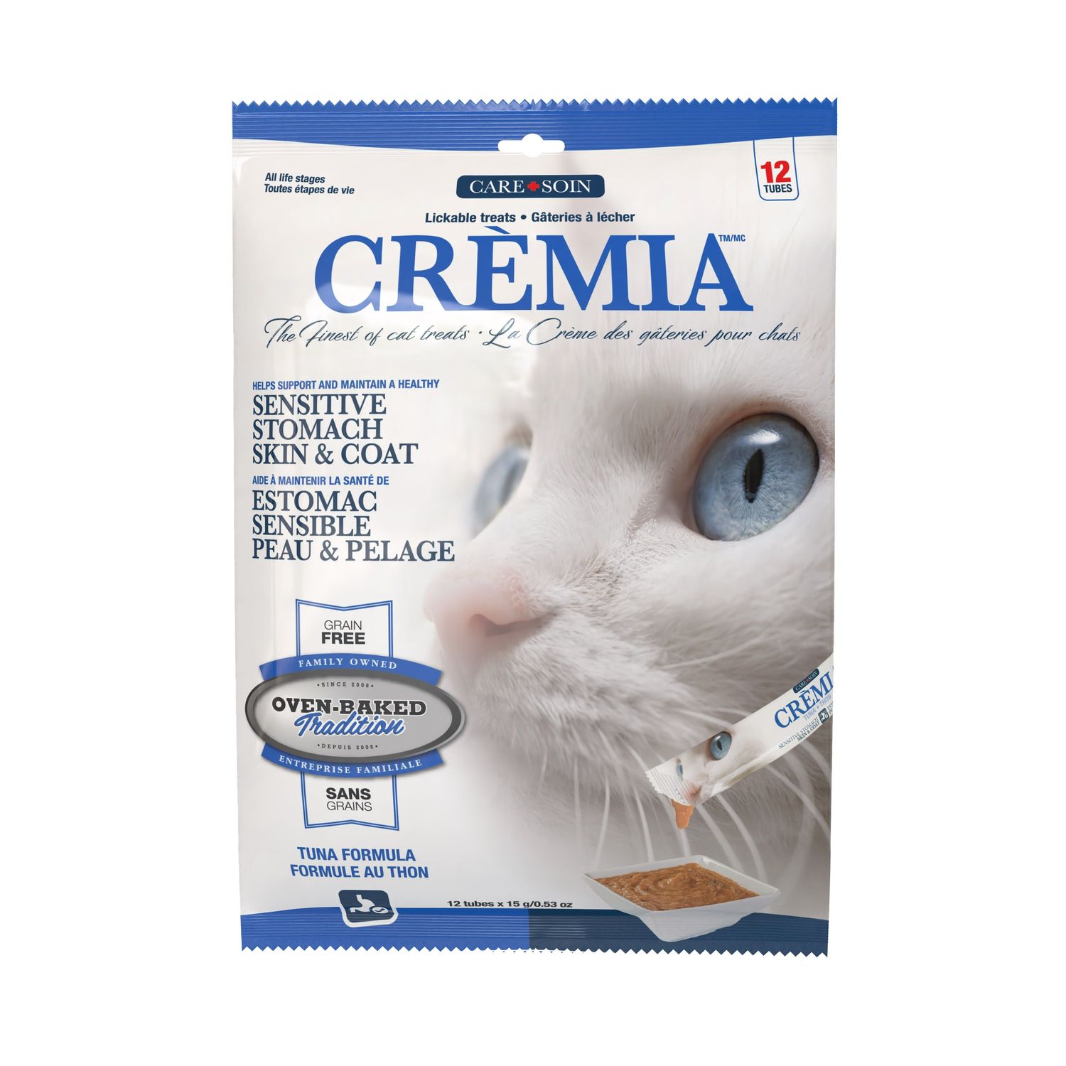 OVEN-BAKED TRADITION - Grain-Free Puree Treat for Sensitive Stomach, Size: 12 Tubes x 15g