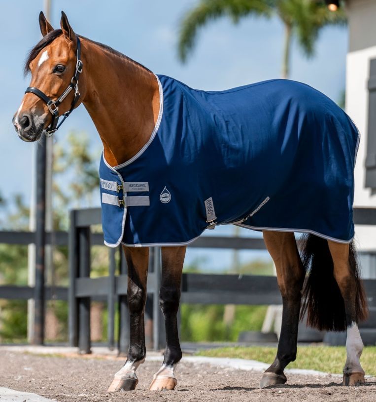 HORSEWARE - Amigo Stable Shirt Navy/Titanium Grey/Silver