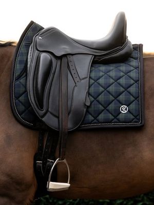 PS OF SWEDEN - Saddle Pad Checked Dressage Midnight Green