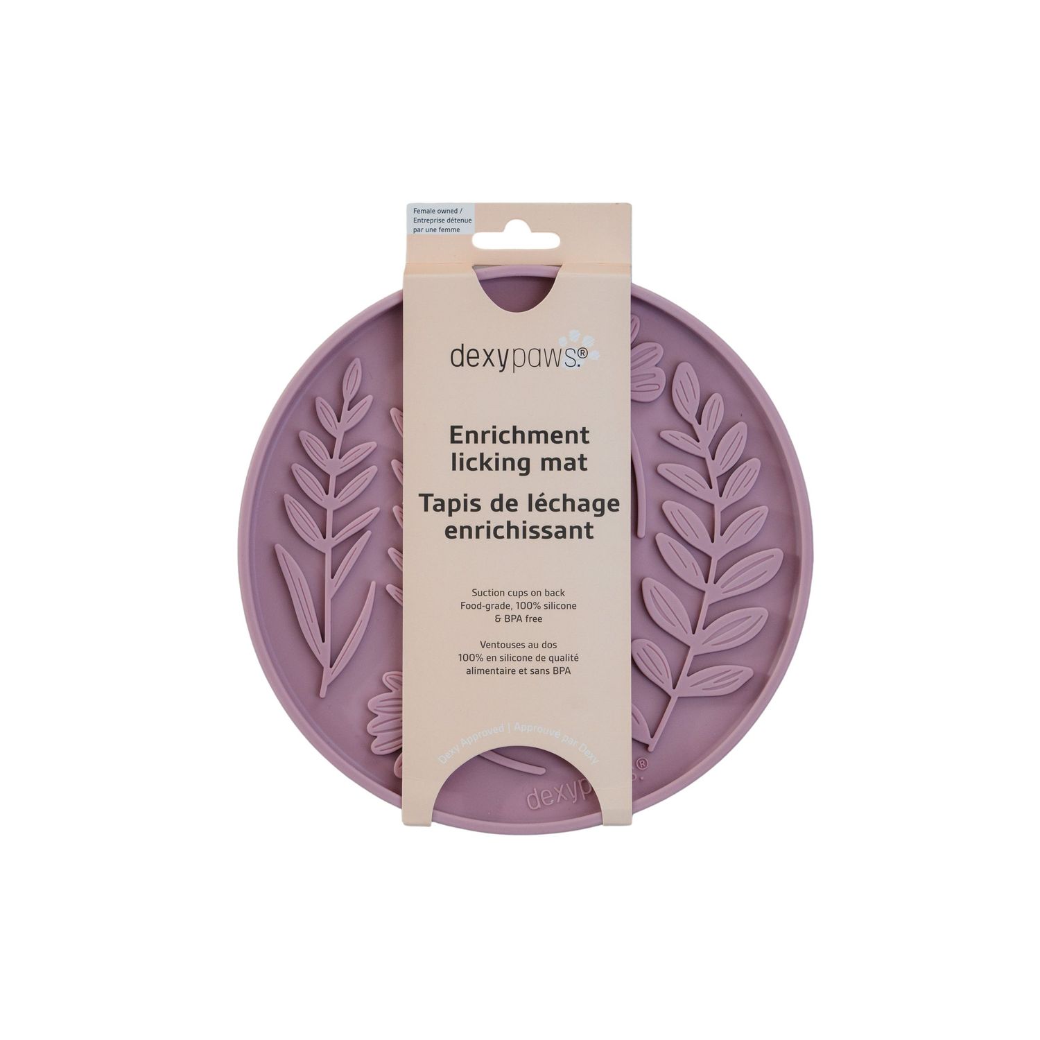 DEXYPAWS - Blush Pink Garden Enrichment Lick Mat, Colour: Blush Pink