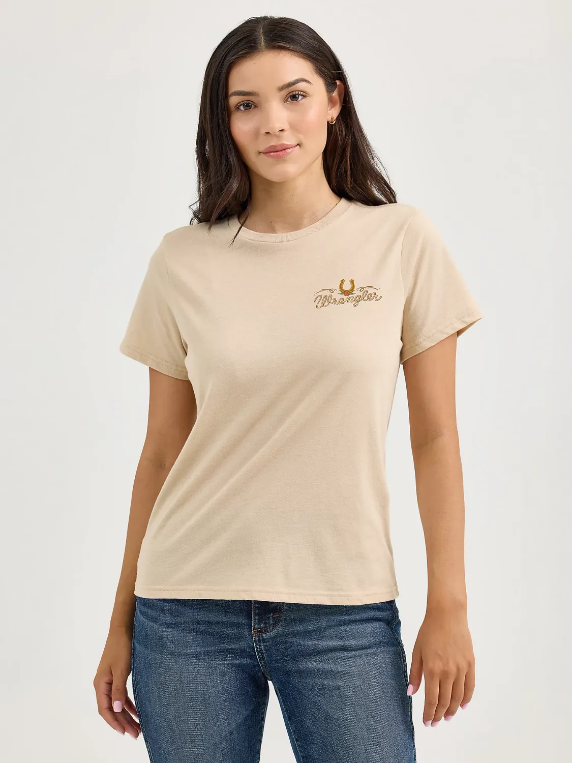 WRANGLER - Western Back Graphic Cement Heather Reg Fit Tee