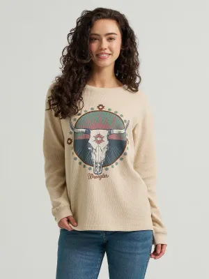 WRANGLER - Long Sleeve Graphic Skull Aztec Girlfriend Tee