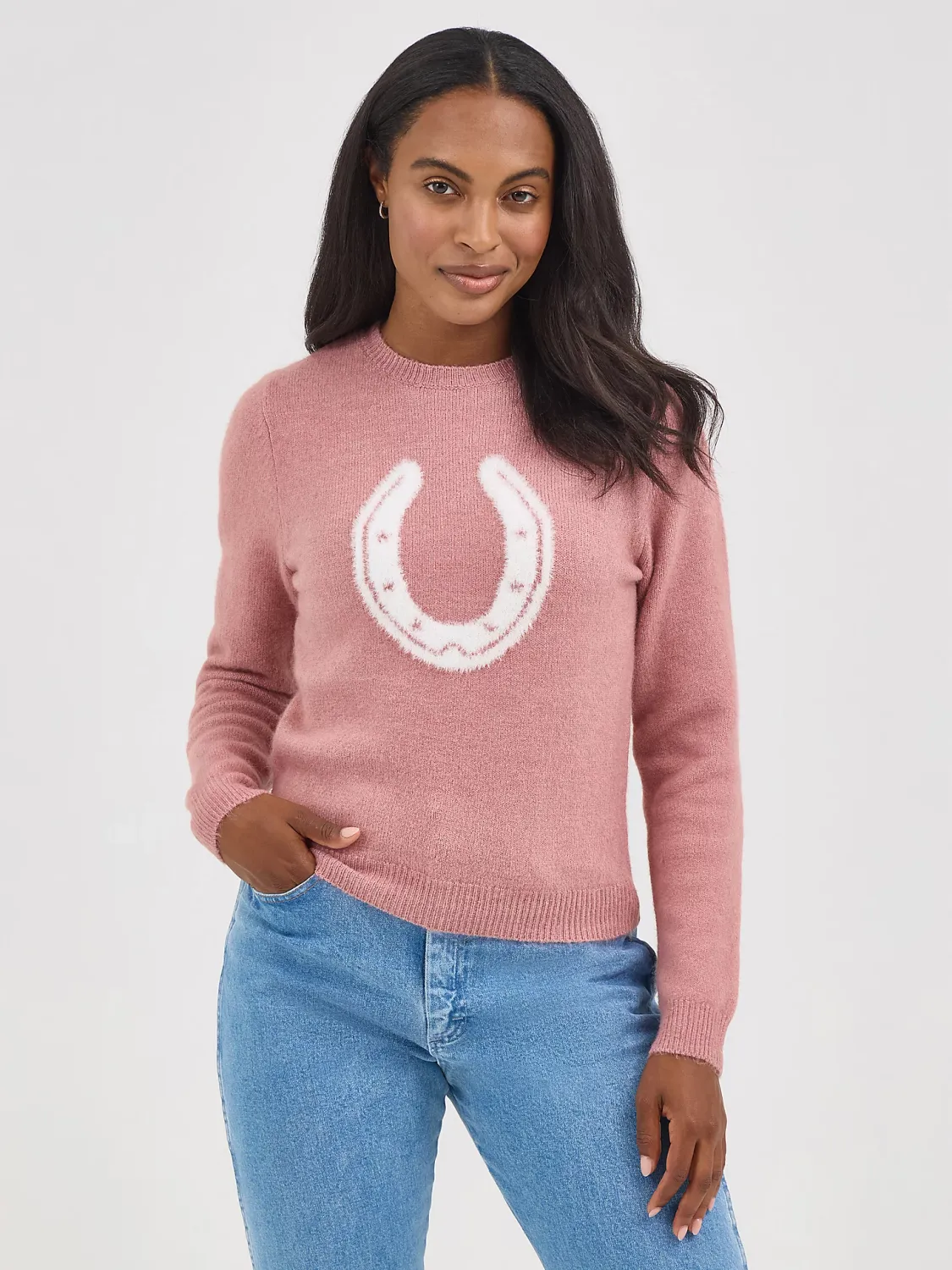 WRANGLER - Retro Pink Horseshoe Sweater