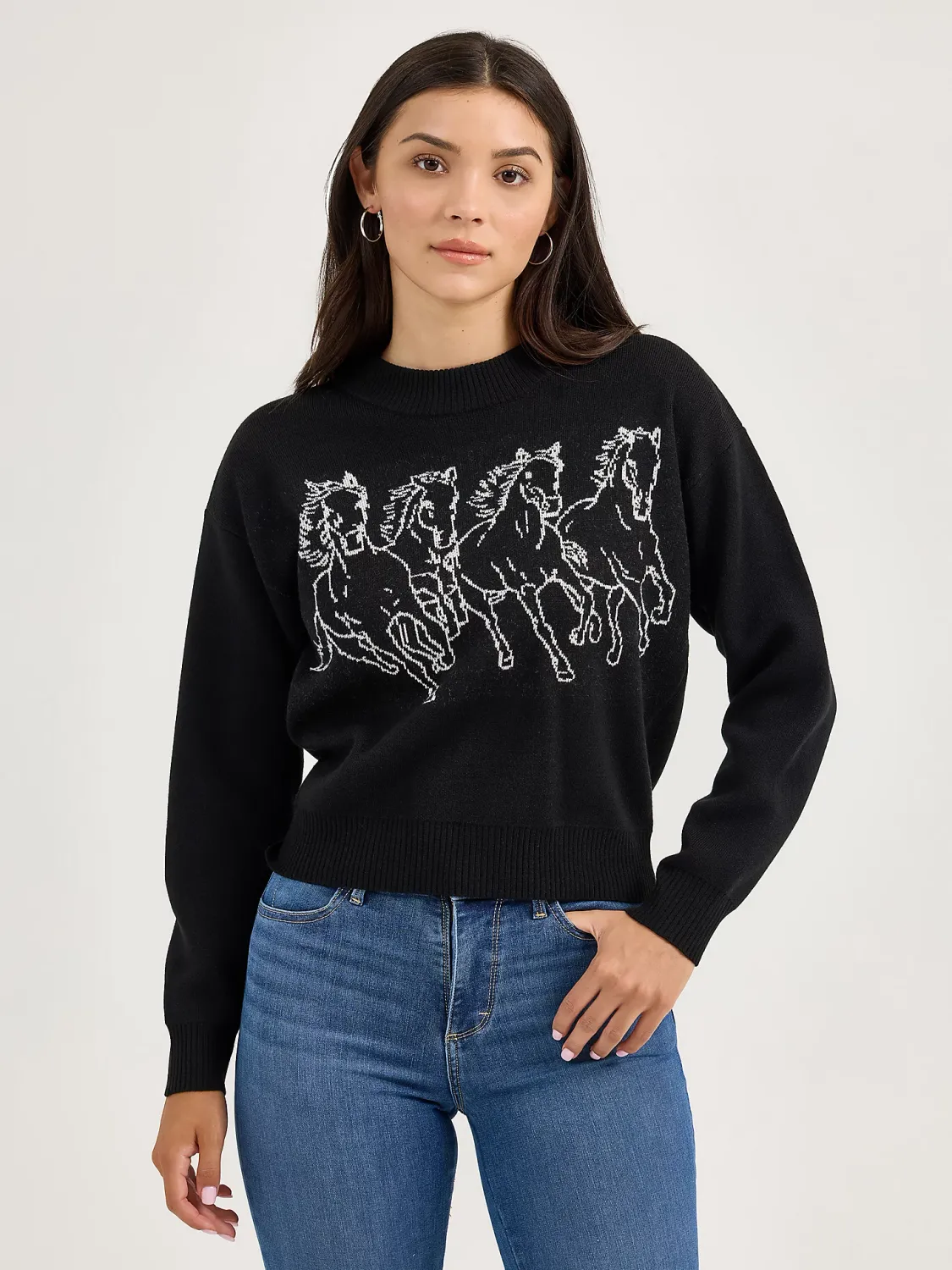 WRANGLER - Horse Intarsia Crew Neck Sweater