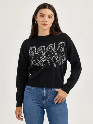 WRANGLER - Horse Intarsia Crew Neck Sweater