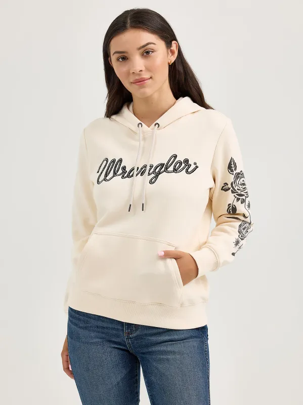 WRANGLER - Western Pearled Ivory Graphic Hoodie