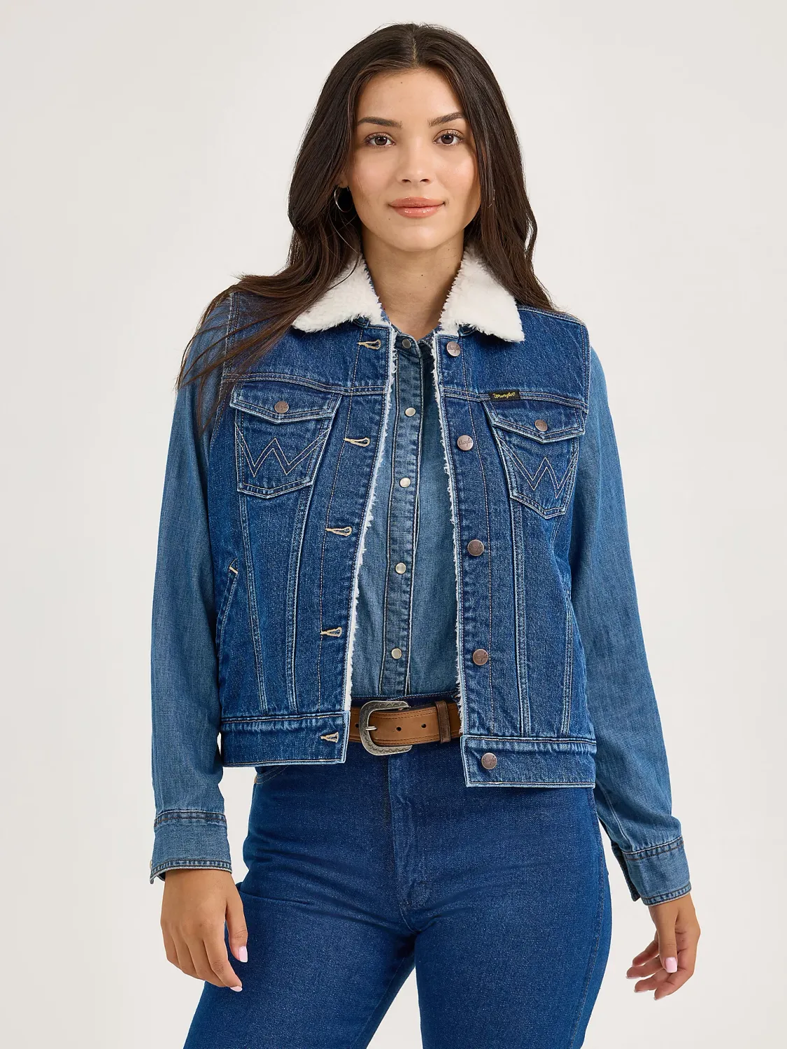 WRANGLER - Sherpa Lined Mid Denim Vest