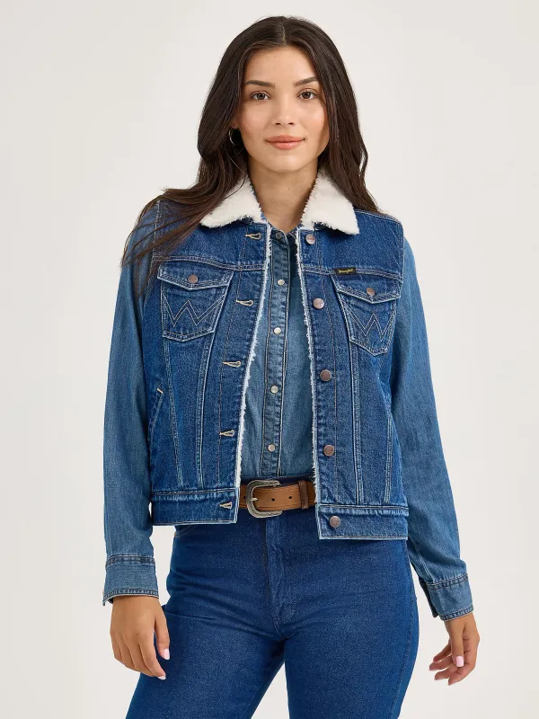 WRANGLER - Sherpa Lined Mid Denim Vest