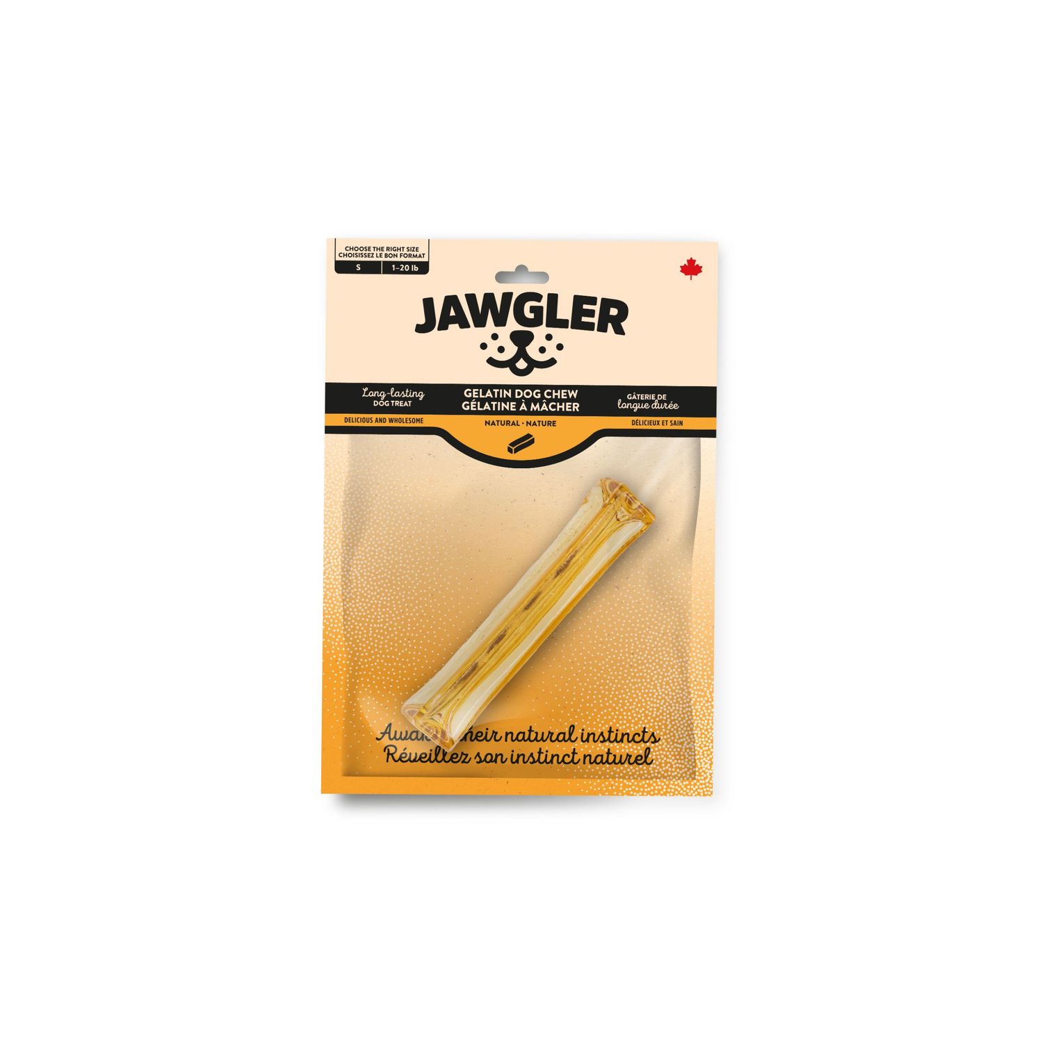 JAWGLER - Natural Gelatin Dog Chew, Size: Small
