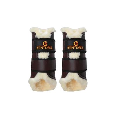 KENTUCKY HORSEWEAR - Brushing Boots in Leather Front Brown
