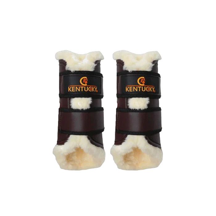 KENTUCKY HORSEWEAR - Brushing Boots in Leather Front Brown