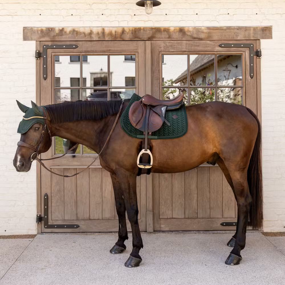 KENTUCKY HORSEWEAR - Saddle Pad Jumper Velvet Mini Pearls Pine Green