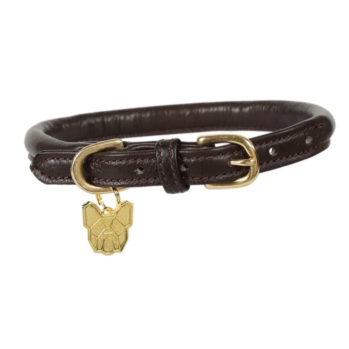 DIGBY &amp; FOX - Brown Rolled Leather Dog Collar