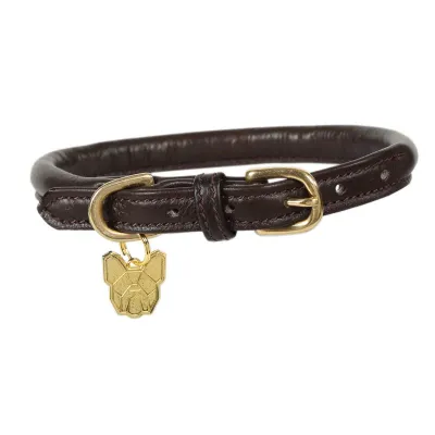 DIGBY &amp; FOX - Brown Rolled Leather Dog Collar