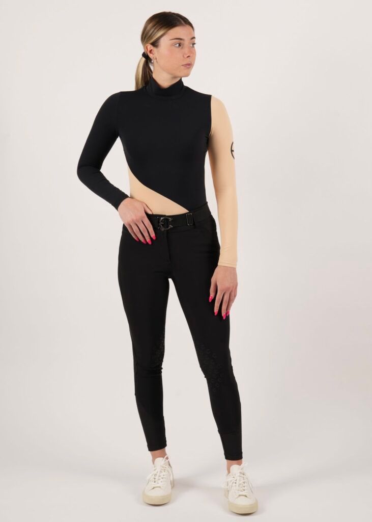 EQUESTRIAN CLUB - BELLA Turtleneq Long Sleeves Black/Beige
