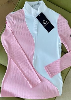 EQUESTRIAN CLUB - LENNA Show Shirt Long Sleeve White/Pink