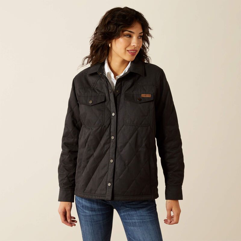 ARIAT - Black Grizzly Quilted Barn Jacket