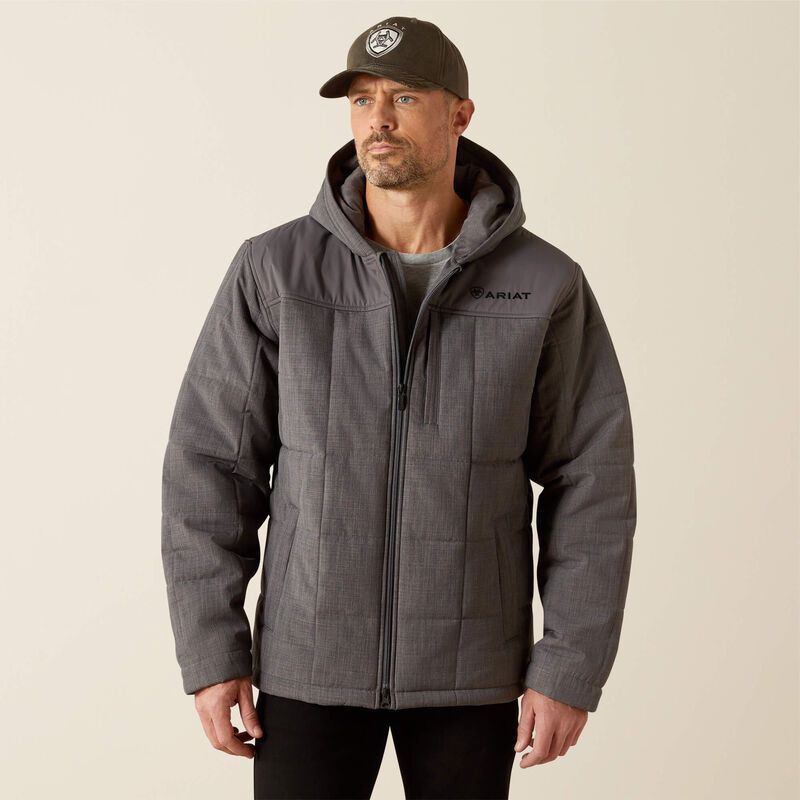ARIAT - Crius Hooded Insulated Grey Heather Jacket