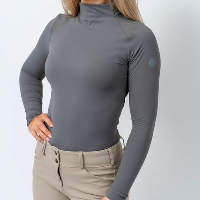 TKEQ - Chloe High Collar Top Slate
