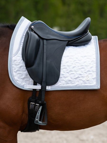 PS OF SWEDEN - Crystal Logo Dressage Saddle Pad White/Blue Whisper