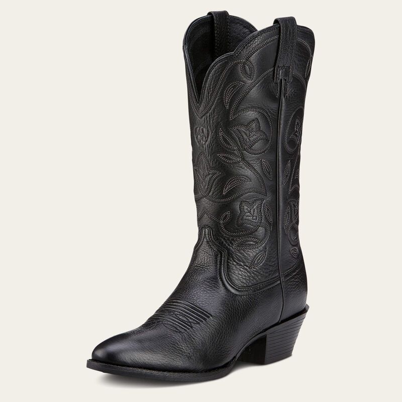 ARIAT - Heritage R Toe Black Deertan Western Boot