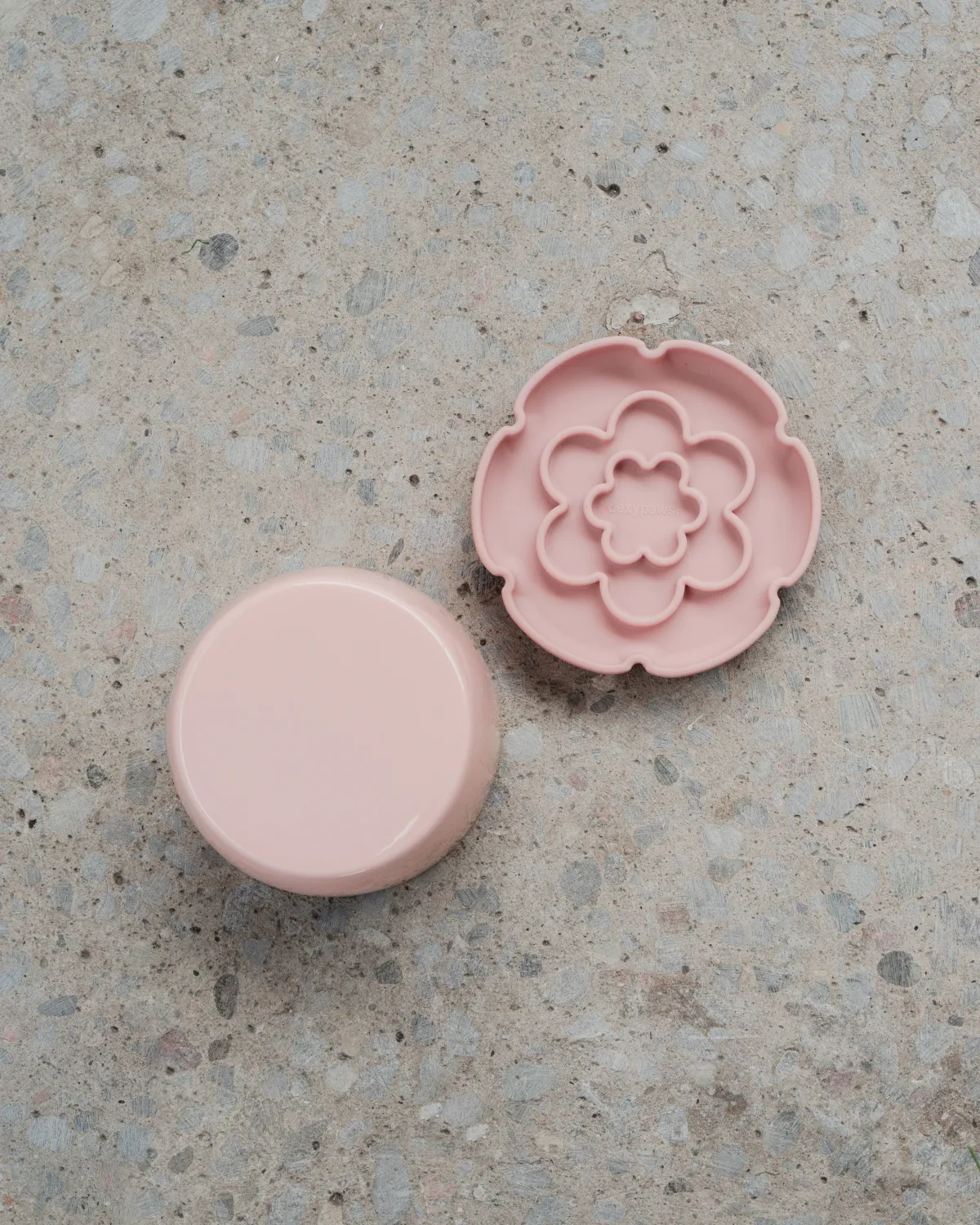DEXYPAWS - Flower Elevated Slow Feeder for Cats, Colour: Rose Poudré