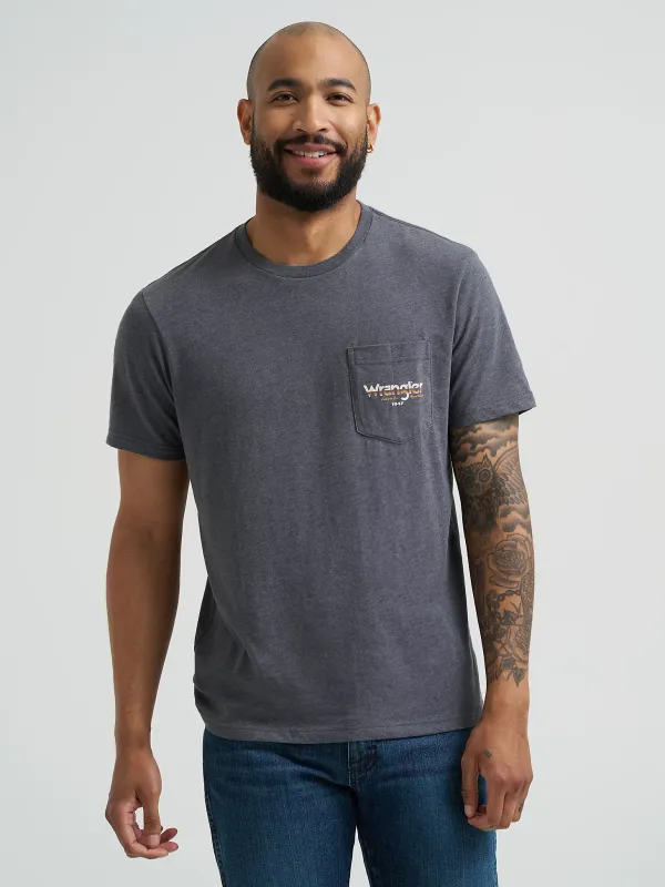 WRANGLER - Back Graphic Pocket Charcoal T-Shirt