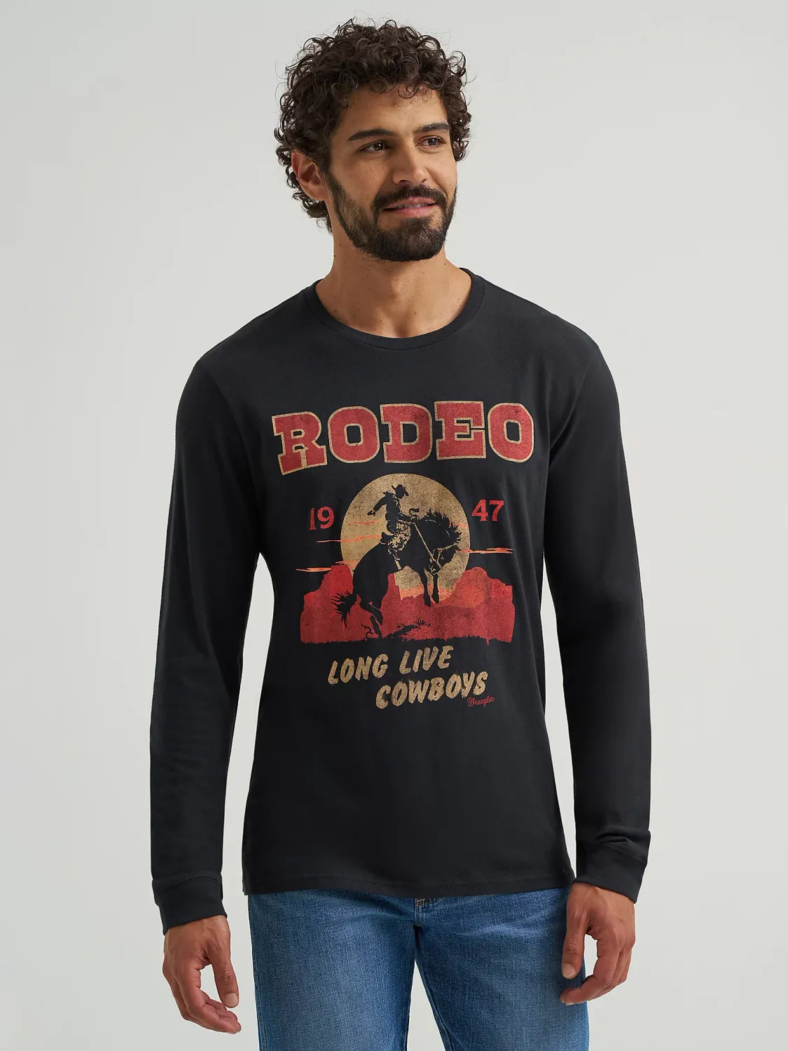 WRANGLER - Long Sleeve Front Graphic Rodeo 1947 Shirt