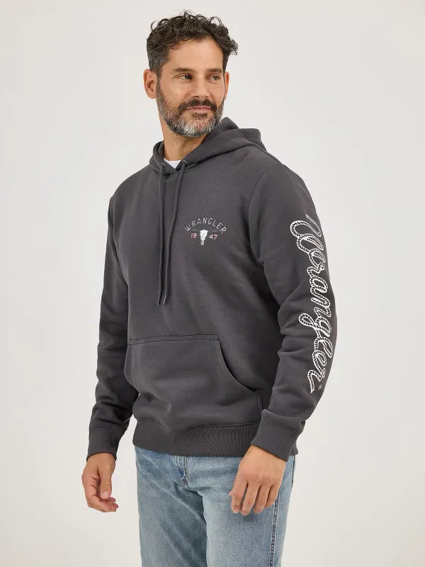 WRANGLER - Worn Grey Long Live Cowboys Pullover Hoodie