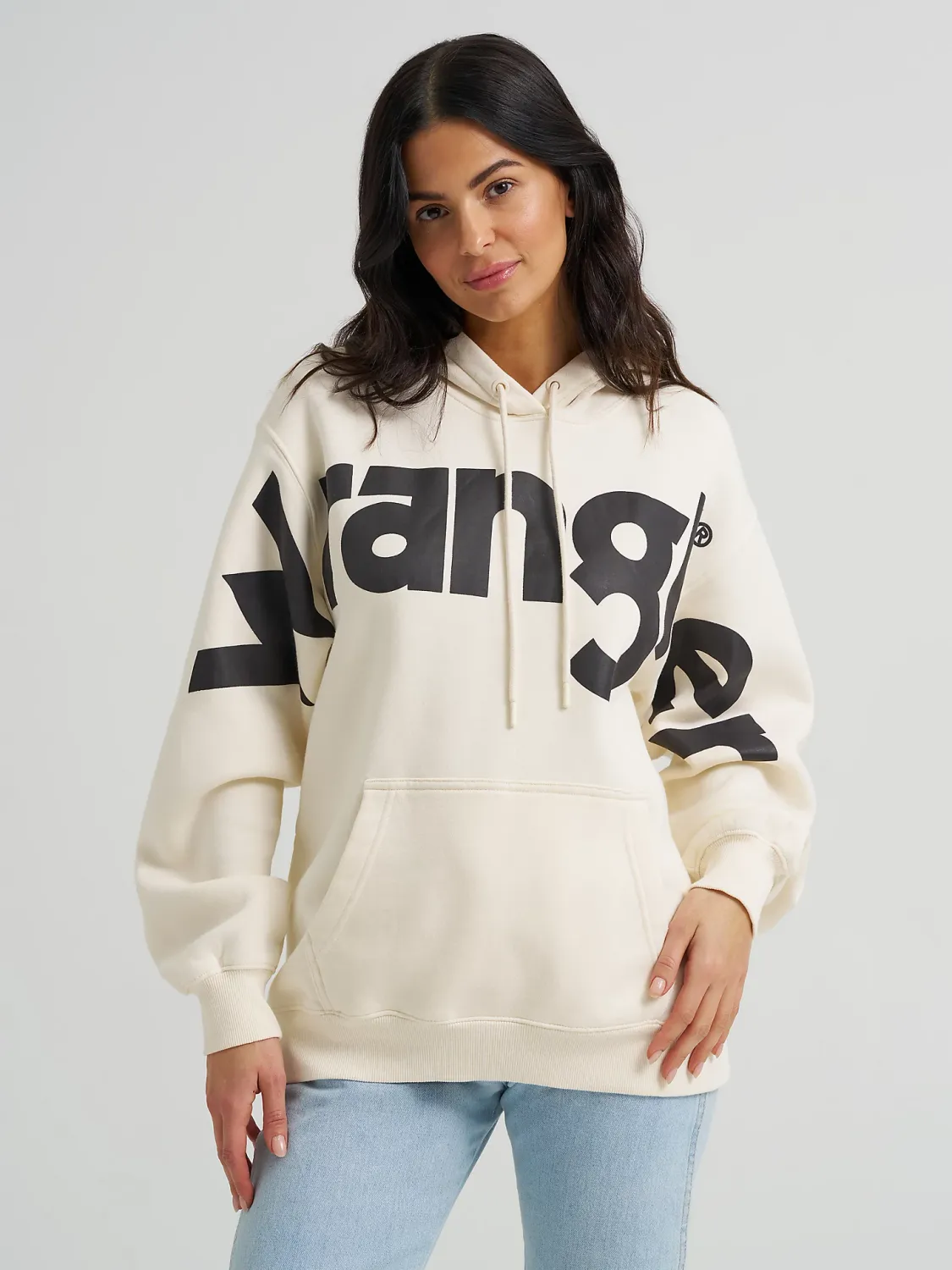 WRANGLER - Off White Bold Logo Hoodie
