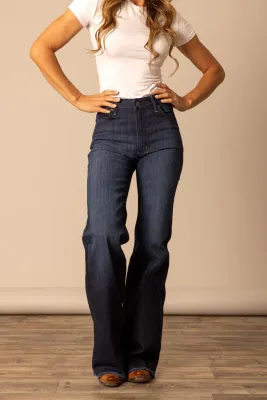 KIMES RANCH - Olivia High Rise Western Dark Wash Jeans