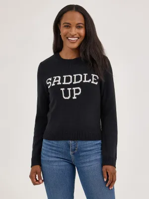 WRANGLER - Western Shrunken Black Saddle Up Sweater