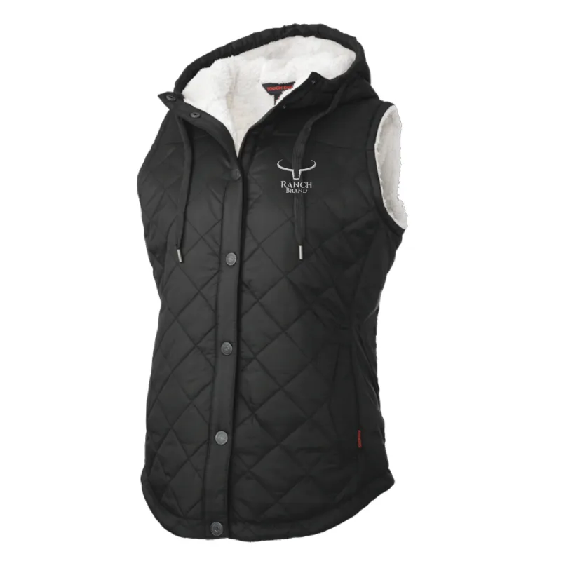 RANCH BRAND - Black Sleeveless Sherpa Jacket