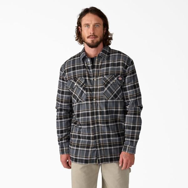 DICKIES - Sherpa Lined Flannel Shirt Ultimate Grey Jacket