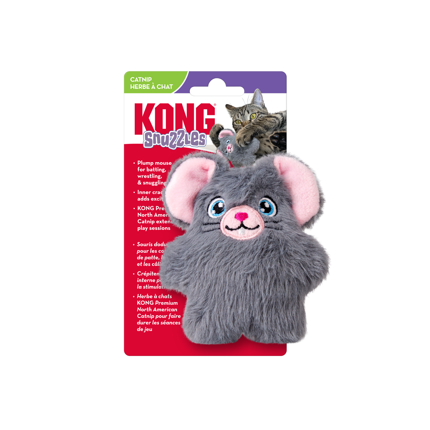 KONG - Mouse Snuzzles Cat Toy, Size: 6.75&#39;&#39;