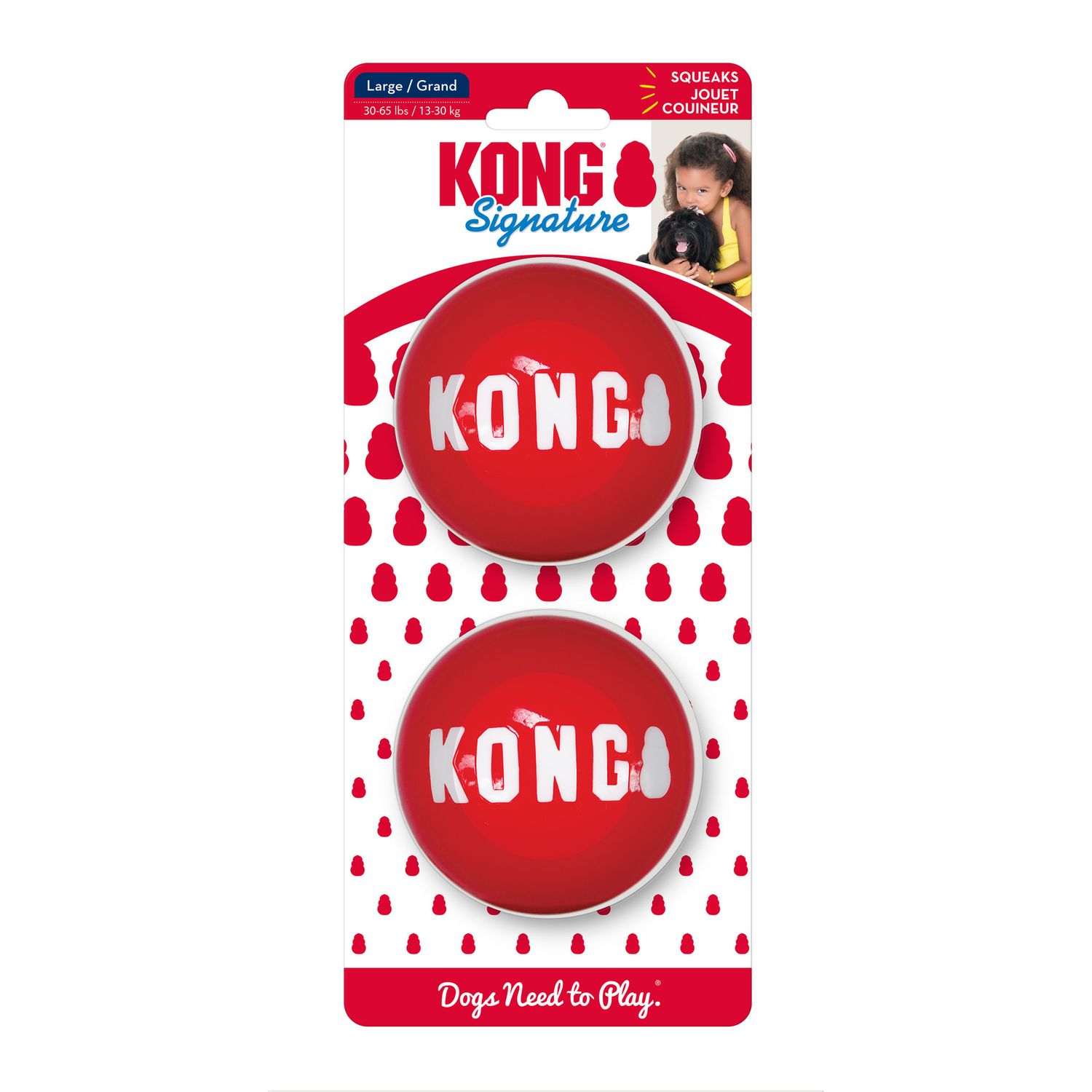 KONG - Durable 2 Pack Signature Balls, Size: Large (2Pack)